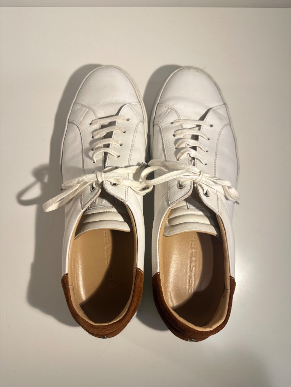 Belstaff - Men's Leather Low Profile Trainer / Sneaker - White - Size 45 (eu)